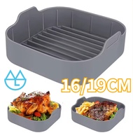 16/19cm Reusable Air Fryer Tray/Air Fryer Container Air Fryer Silicone Tray Silicone Container Tray 