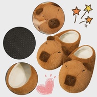 Women Capybara House Slippers Anti-Skid Cartoon Capybara Slippers Soft Flat Thermal Slippers Comfort