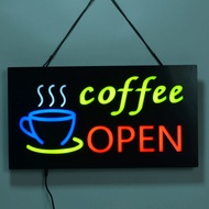 ป้ายไฟนีออนดัด  coffee OPEN แสงไฟRGB  ป้ายไฟ เพิ่มเอกลักษณ์สีสัน สวยงาม ตกแต่ง