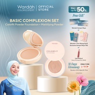 Basic Complexion Set - Colorfit Powder Foundation+Mattifying Face Powder Centella Asiatica,Non Acneg