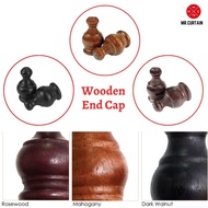 MR.CURTAIN Wooden Curtain Rod End Cap 28MM Batang Kayu Langsir Penutup Hujung Kayu Langsir Dark Waln