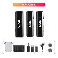 BOYA BOYALINK คอปกไร้สายลาวาเลียร์สำหรับกล้อง DSLR แอนดรอยด์ไมโครโฟนสำหรับ iPhone แบบสตรีมมิ่งสดบันท