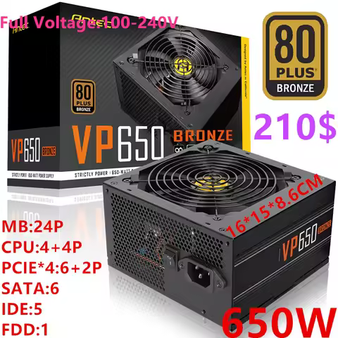 New Original PSU For Antec 80plus Bronze Game Mute Power Supply 450W 500W 550W 650W Power Supply VP4