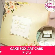 Cake Box Art Card (3pcs) 7x7x3 Kotak Kek Bercorak | Kotak Kek Bunga | Kek Box Art | Kotak Kek by Azi