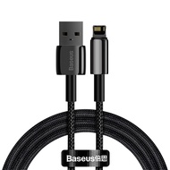 BASEUS 1 ม./2 ม. 2.4A สาย USB USB A ถึงสาย Lightning สำหรับ iPhone 13 Pro Max 12 11 Series Fast Charging Data Sync สายถักไนลอน