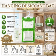 [1Bag] Hanging Drying Clothes Wardrobe Desiccant | Home Wardrobe Dehumidifier Dry Bag Moisture Absor