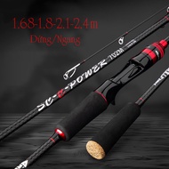 RollFish carbon horizontal and vertical lure fishing rod 1m68 - 2m4 with anti-twist plug to load lar