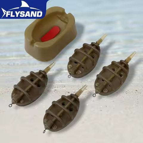 Outdoor Inline Method Feeder Mould Bait Thrower Plumb Set Carp Fishing Holder Tool 1PC or 4PCS