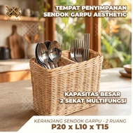 PRATALA RATTAN SPOONS, FORKS, CHOPSTICKS, 2-COMPANY AESTHETIC RESTAURANT GRADE P20 X W10 X H15