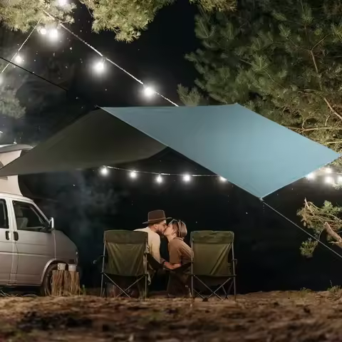 Aricxi Black Coating Tarp Outdoor Camping Sun Shelter Shade Awning Thickened 210D Oxford cloth ANTI 
