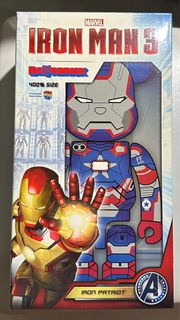 Bearbrick 400% 愛國者 Iron Patriot Marvel (只開盒檢查）Be@rbrick