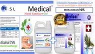 PROMO MURAH Hand Sanitizer Gel + Disinfektan MEDICAL+ 5 Liter