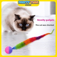 Colorful Bola Lantun & Fuzzy Caterpillar – Bounce Ball, Rainbow Worm Teaser for Cats