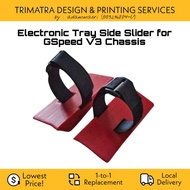 LCG Electronic Tray Side Slider (Black) with Battery Strap Slot for LCG GSpeed V3/V4/SCX10 Chassis