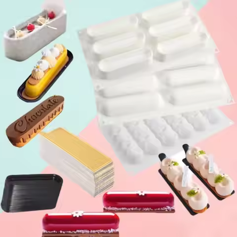 New Silicone Mousse Cake Mold Long Strip Oval Pastry Mold DIY Homemade Baking Mould Kitchen
