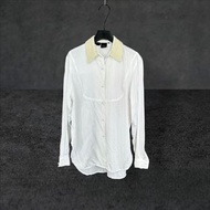 二手 JESSICA 香港製 白色 珍珠領飾珍珠扣棉質 質感氣質襯衫 長袖 上衣 VA430 ﹝凡賽蘇﹞