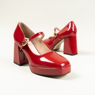 MellowCo รองเท้าแมรี่เจน Mary Jane ส้นตึกหนังแก้ว สูง 3.5 นิ้ว รุ่น Call Me Daycie 11-3234