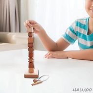 [Haluoo] Wooden Stacking Blocks Lacing Toy Sensory Learning Toy for 2 3 Year Old