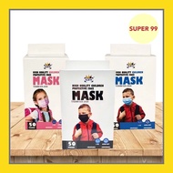 [HOT SALES] 50pcs 3ply Face mask Disposable Mask for Kids Black Blue colour Penutup Mulut dan Hidung Mask KBM