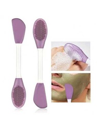 Cepillo facial de silicona de doble extremo, cepillo de limpieza facial, aplicador de mascarilla de barro, herramienta de belleza de maquillaje
