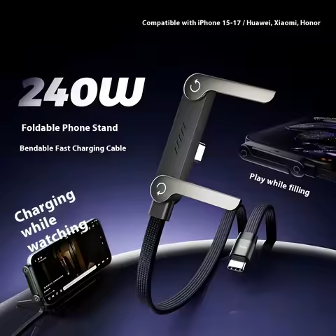 MAX 240W Fast Charging Type C to Type C, Stand Data Cable, Multifunctional Data Cable, Car Data Cabl