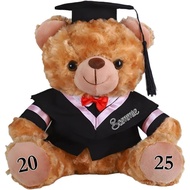 Hadiah Sarjana Muda Peribadi NZDFH dengan Nama & Tahun - Teddy Bear dengan Topi Pengijazahan, Hadiah