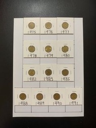 （貳毫英女皇一套）英女王伊利沙伯二世香港硬幣1975-91年二毫 Queen Elizabeth ll 1975-91 $0.2