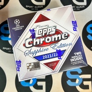 2021-22 Topps Chrome UCL Sapphire Soccer Box Random Guaranteed 2 Run Per-SG Football Cards