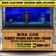 3D Aquarium Back Background Wallpaper Sticker with BIKINI BOTTOM Image Theme Code FA2