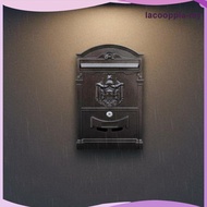 [LacooppiaMY] Lockable Wall Mailbox Weather Resistant Vintage Wall Mailbox Protected Gold