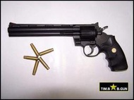 晶予玩具槍~超長8吋左輪槍黑色巨蟒八吋PYTHON357空氣槍生存遊戲附彈殼(另售內紅點)
