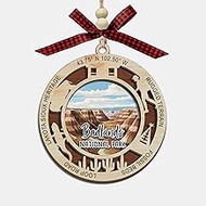 Badlands National Park Christmas Ornament, 2 Layer Wood Laser Cut Design, Holiday Tree Decoration, T