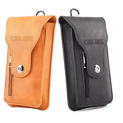 Waist Bag Phone Leather Case For ZTE nubia Z70S Z80 Ultra Card Pocket Phone Holster Pouch Nubia Z70 