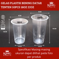 18oz Flat Clear Plastic Cups Weight 7GR Contents 50pcs - Regular Cups - Juice Cups - Iced Tea Cups -