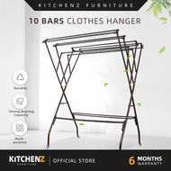 KitchenZ 3V 14Bars Cloth Hanger / Drying Rack / Rak Baju /  Anti-Rust - 10+4 Bars Copper Hammertone