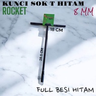 KUNCI SOK T 8MM ROCKET FULL BESI HITAM MURAH Q8001B