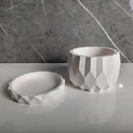 LILIN Diamond Pot 8cm - concrete - cactus pot - aromatherapy candle pot