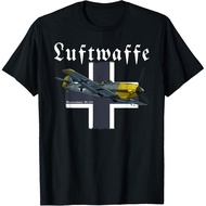 Men's cotton T-shirt Military Aviation Graphic Design Gifts Messerschmitt BF-109 WW2 Airplane Graphi