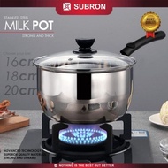 Subron Pot with Glass Lid 18 Cm Subron Milk Pot 18Cm