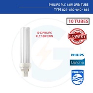 10-tubes Philips PLC 18w 2Pin Tube - 827- 830 -840 - 865 Philips Light Bulb