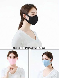 1入組冰絲防曬夏季口罩，透氣全面防護抗UV韓國時尚面罩，適用於女性戶外活動