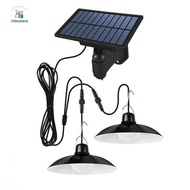 Double-Head Solar Pendant Light Outdoor IP65 Waterproof LED Solar Pendant Lights for Barn Chicken Co