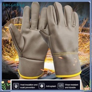 HECCEHZP Welding Gloves, Wear Resistant Cowhide Labor Gloves,  Security Protection Thick Short Safet