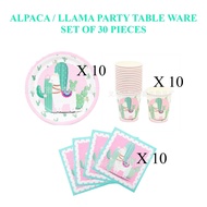 Alpaca Llama Theme Party Set paper cup paper Plate Tissue for Birthday Party