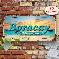 2D Flat, 1pc 2D Flat Poster - 1pc Vintage Boracay Philippines Wall Art Sign - 12"x5.9" Nostalgic Pla