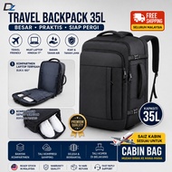 Travel Backpack 35L Beg Laptop 17 Inch Dengan Kompartmen Kasut Anti Air Cabin Bag Multifungsi