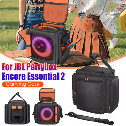 For JBL Partybox Encore Essential 2 Speaker Storage Bag Dust Case with Mic Pocket Waterproof Carryin