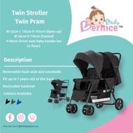 [SG INSTOCK] Reclinable Twin Stroller
