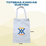 Custom Canvas Totebag White Canvas Material 30x40