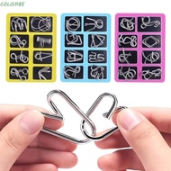 COLOMBE Montessori Puzzle Toy, Metal Puzzle 3D Design Wire IQ Games, Casse Tete Set of 8 Puzzle Wire